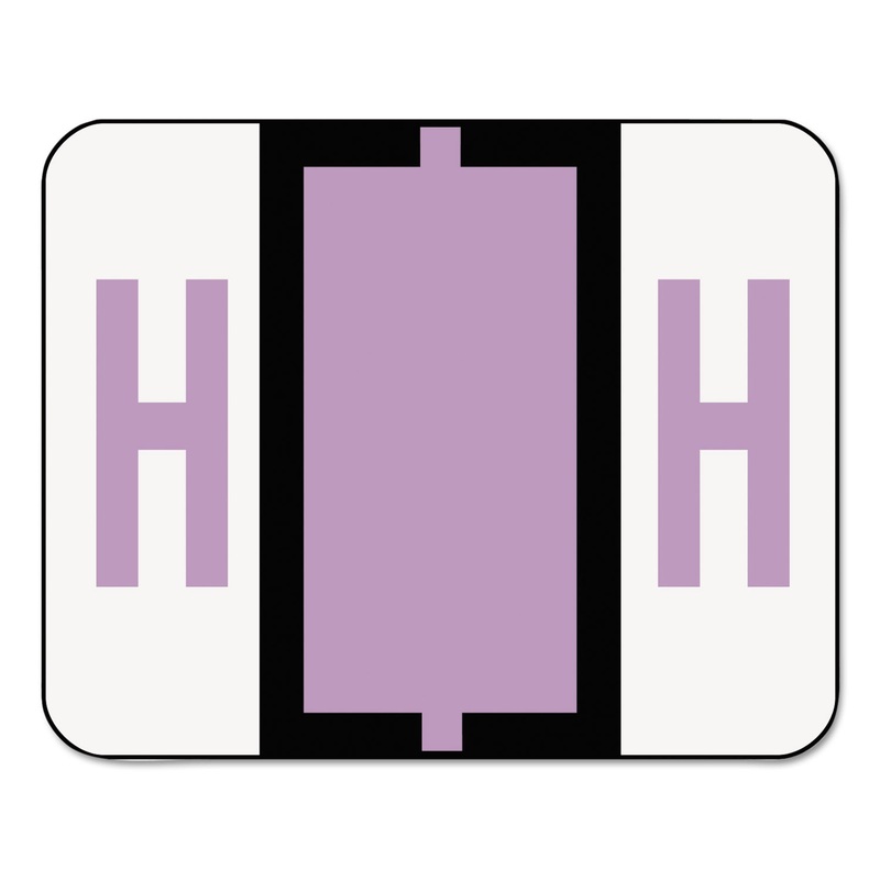 A-Z COLOR-CODED END TAB FILING LABELS, H, 1 X 1.25, WHITE, 500/ROLL