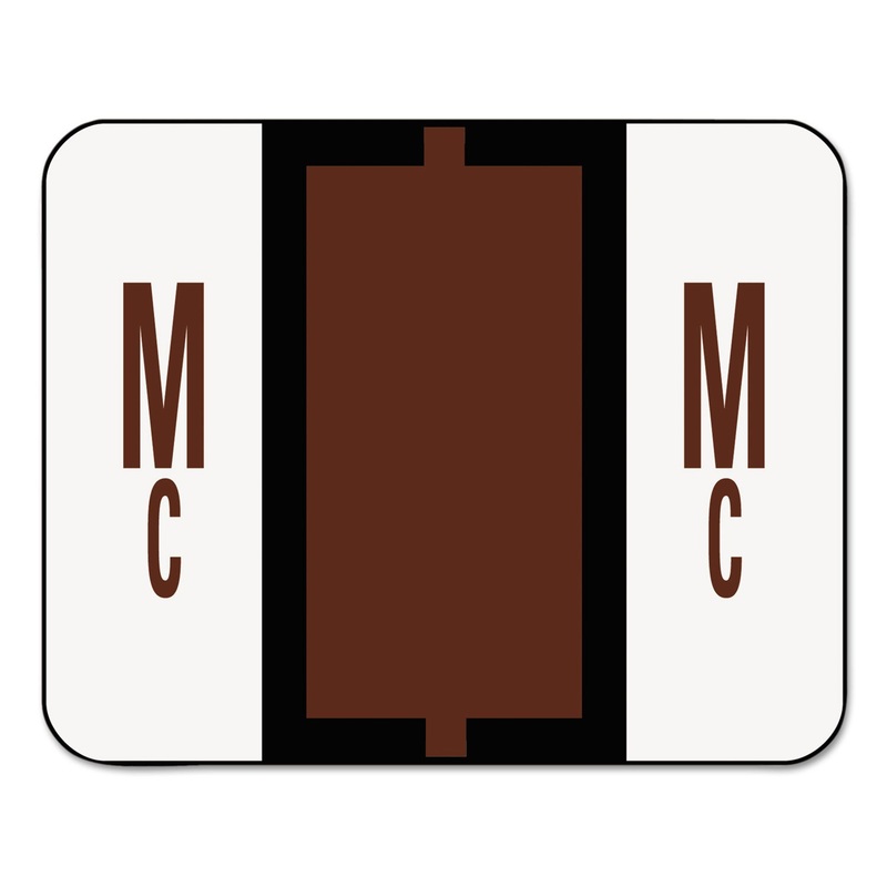 A-Z COLOR-CODED END TAB FILING LABELS, MC, 1 X 1.25, WHITE, 500/ROLL