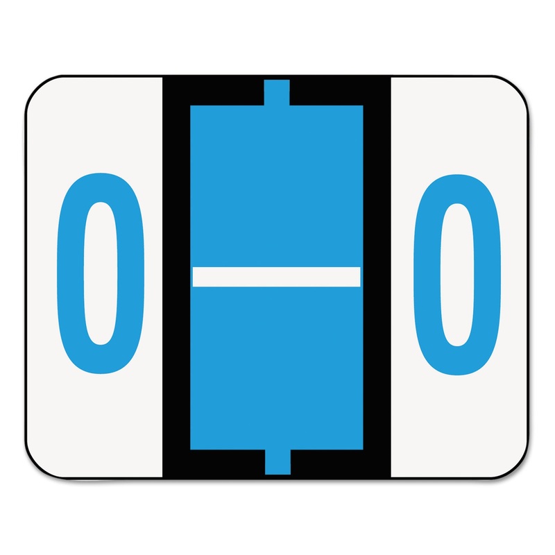 A-Z COLOR-CODED END TAB FILING LABELS, O, 1 X 1.25, WHITE, 500/ROLL
