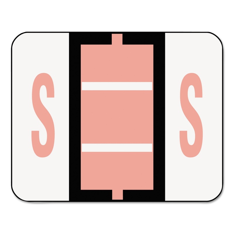 A-Z COLOR-CODED END TAB FILING LABELS, S, 1 X 1.25, WHITE, 500/ROLL