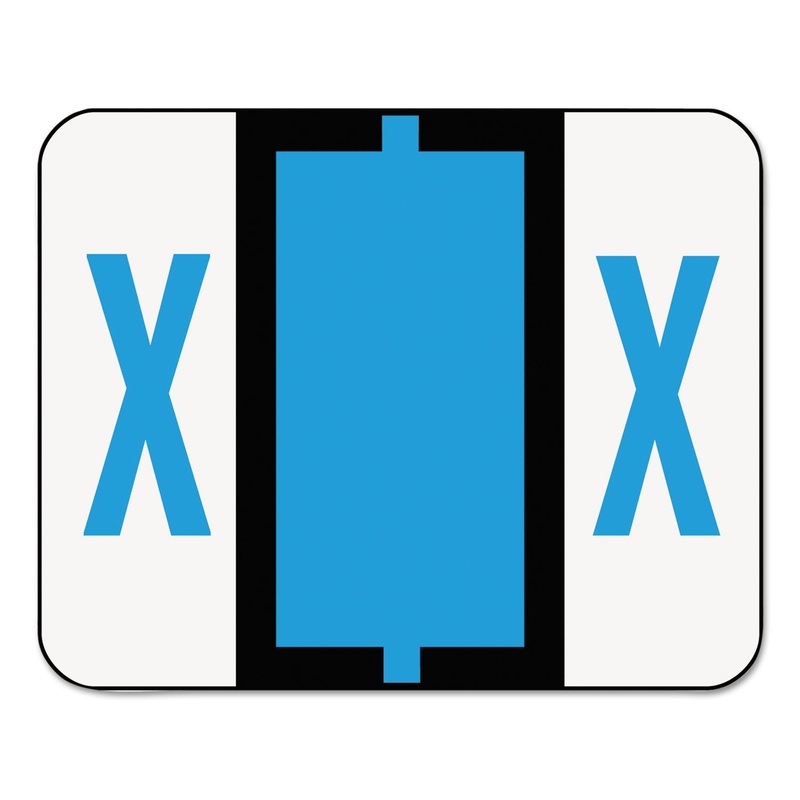 A-Z COLOR-CODED END TAB FILING LABELS, X, 1 X 1.25, WHITE, 500/ROLL