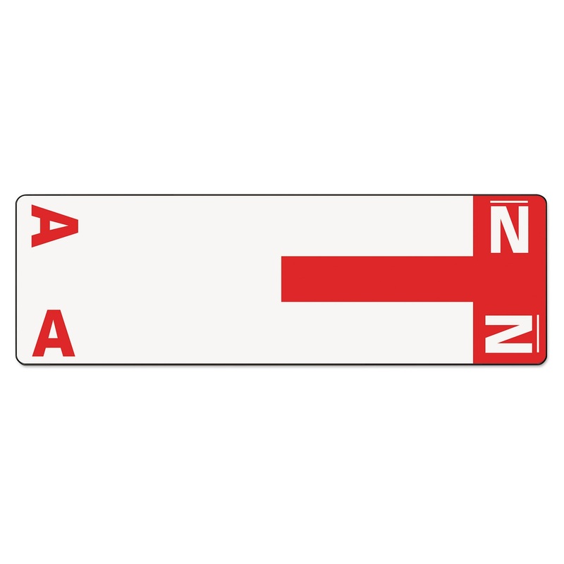 ALPHA-Z COLOR-CODED FIRST LETTER COMBO ALPHA LABELS, A/N, 1.16 X 3.63, RED/WHITE, 5/SHEET, 20 SHEETS/PACK