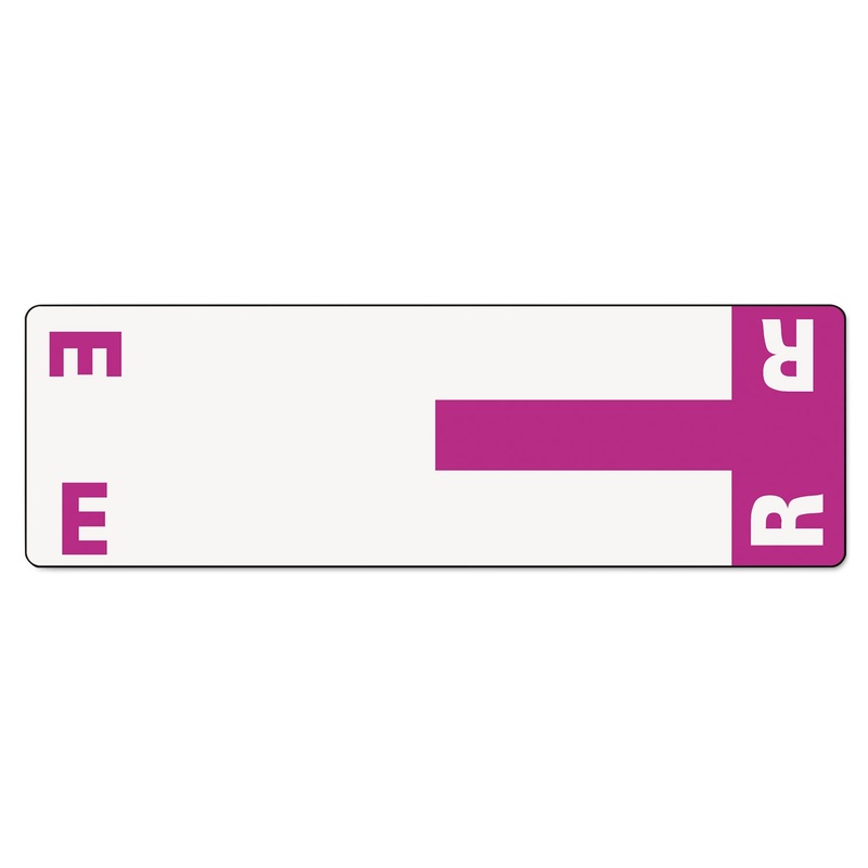 ALPHA-Z COLOR-CODED FIRST LETTER COMBO ALPHA LABELS, E/R, 1.16 X 3.63, PURPLE/WHITE, 5/SHEET, 20 SHEETS/PACK