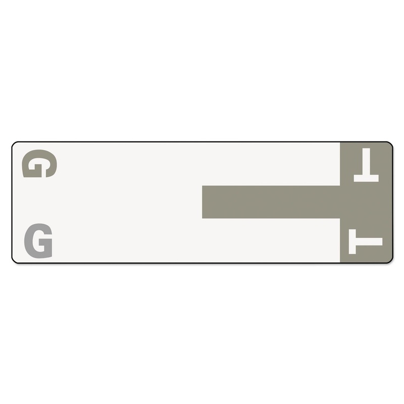 ALPHA-Z COLOR-CODED FIRST LETTER COMBO ALPHA LABELS, G/T, 1.16 X 3.63, GRAY/WHITE, 5/SHEET, 20 SHEETS/PACK