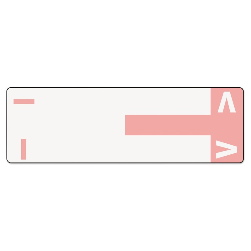 ALPHA-Z COLOR-CODED FIRST LETTER COMBO ALPHA LABELS, I/V, 1.16 X 3.63, PINK/WHITE, 5/SHEET, 20 SHEETS/PACK