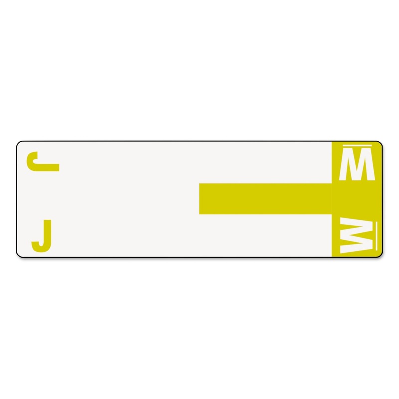 ALPHA-Z COLOR-CODED FIRST LETTER COMBO ALPHA LABELS, J/W, 1.16 X 3.63, WHITE/YELLOW, 5/SHEET, 20 SHEETS/PACK