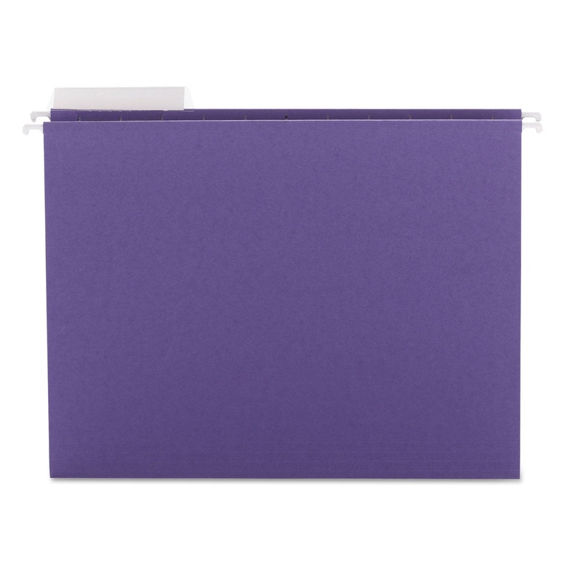COLOR HANGING FOLDERS WITH 1/3 CUT TABS, LETTER SIZE, 1/3-CUT TAB, PURPLE, 25/BOX