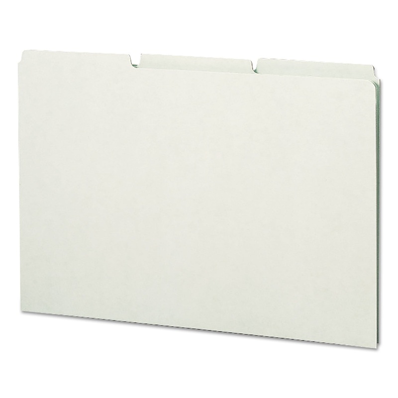 RECYCLED BLANK TOP TAB FILE GUIDES, 1/3-CUT TOP TAB, BLANK, 8.5 X 14, GREEN, 50/BOX