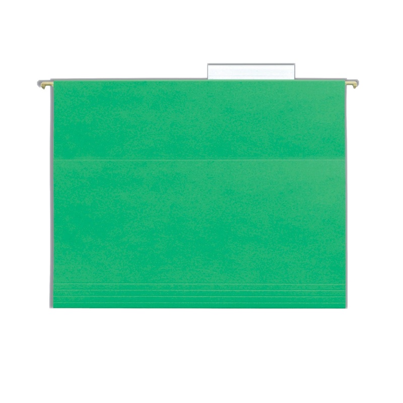 TUFF HANGING FOLDERS WITH EASY SLIDE TAB, LETTER SIZE, 1/3-CUT TAB, GREEN, 18/BOX