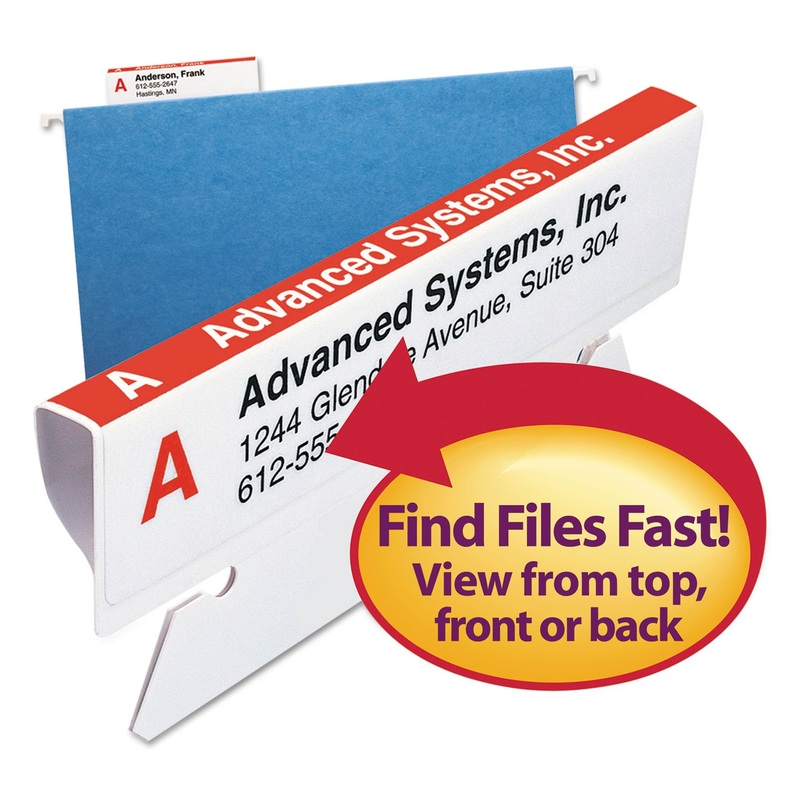 VIEWABLES HANGING FOLDER TAB AND LABEL BULK PACK REFILL, 1/3-CUT TABS, ASSORTED COLORS, 3.5" WIDE, 100/BOX