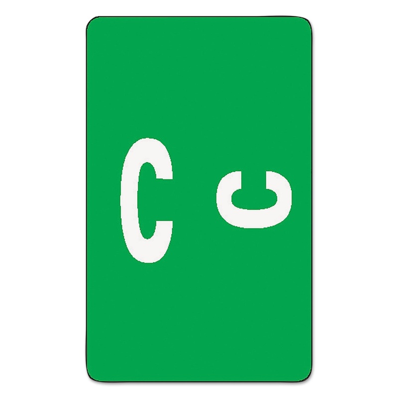 ALPHA-Z COLOR-CODED SECOND LETTER ALPHABETICAL LABELS, C, 1 X 1.63, DARK GREEN, 10/SHEET, 10 SHEETS/PACK