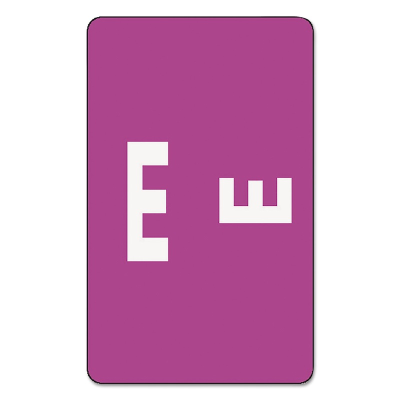 ALPHA-Z COLOR-CODED SECOND LETTER ALPHABETICAL LABELS, E, 1 X 1.63, PURPLE, 10/SHEET, 10 SHEETS/PACK