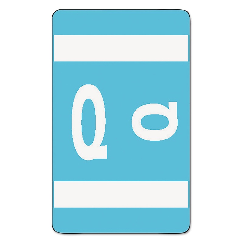 ALPHA-Z COLOR-CODED SECOND LETTER ALPHABETICAL LABELS, Q, 1 X 1.63, LIGHT BLUE, 10/SHEET, 10 SHEETS/PACK