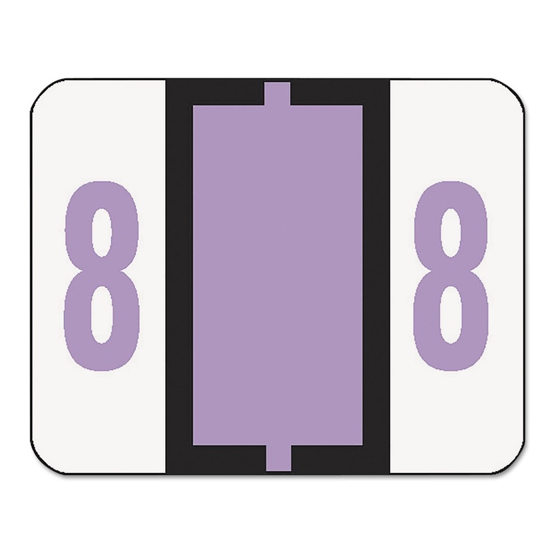 NUMERICAL END TAB FILE FOLDER LABELS, 8, 1 X 1.25, WHITE, 500/ROLL