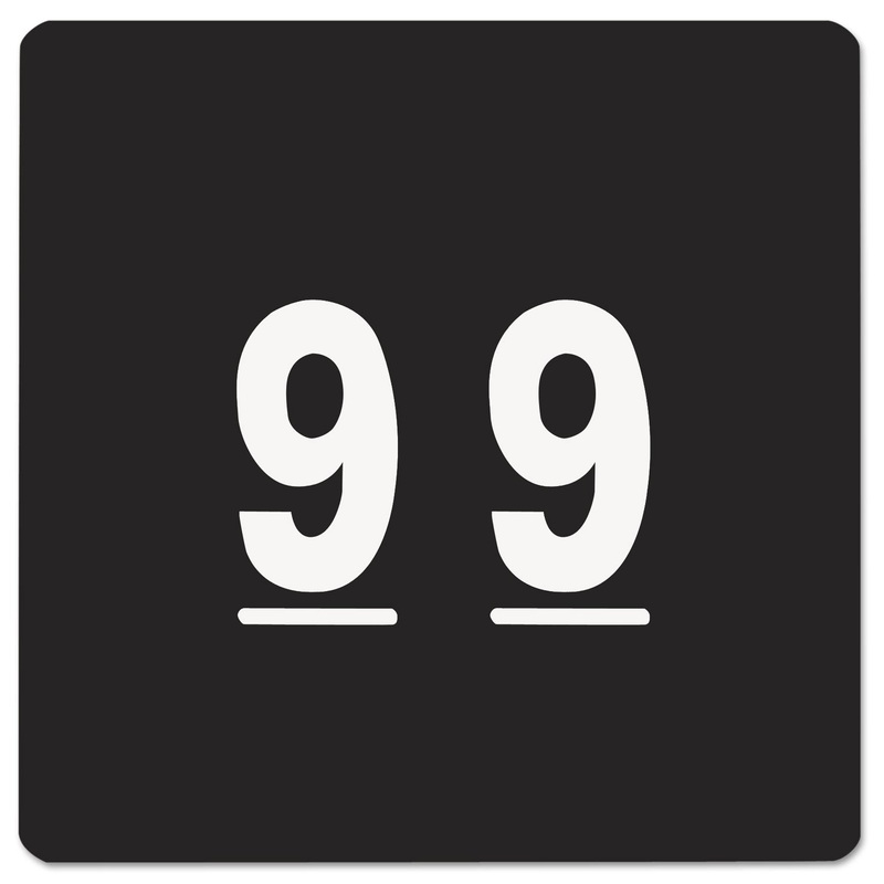 NUMERICAL END TAB FILE FOLDER LABELS, 9, 1.5 X 1.5, BLACK, 250/ROLL