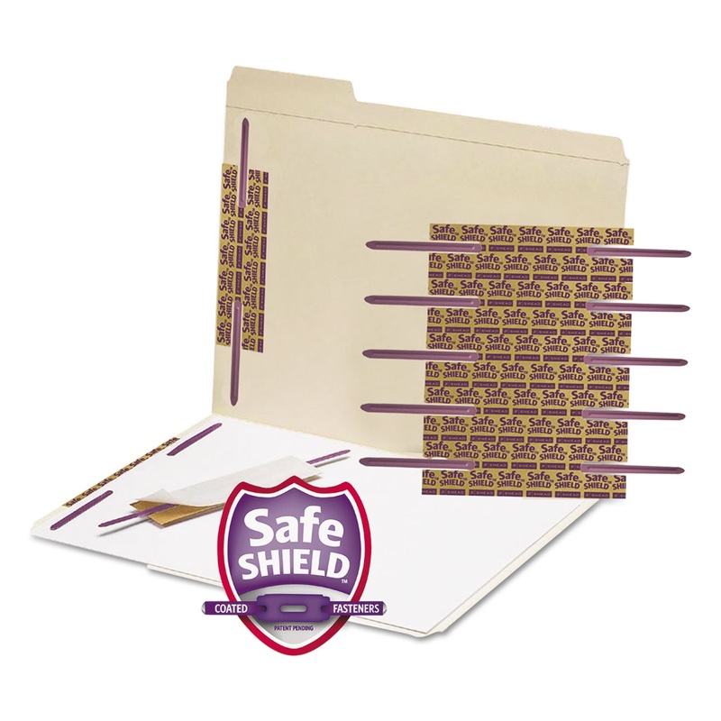 Safeshield Fasteners, 2" Capacity, Purple, 50/box