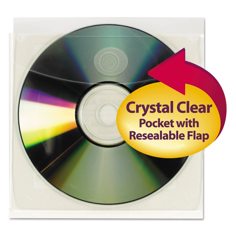 Self-Adhesive Cd/diskette Pockets, 10/pack