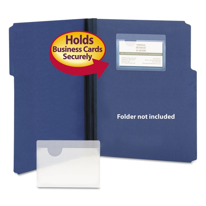 Self-Adhesive Poly Pockets, Top Load, 4 1/16 X 3, Clear, 100/box