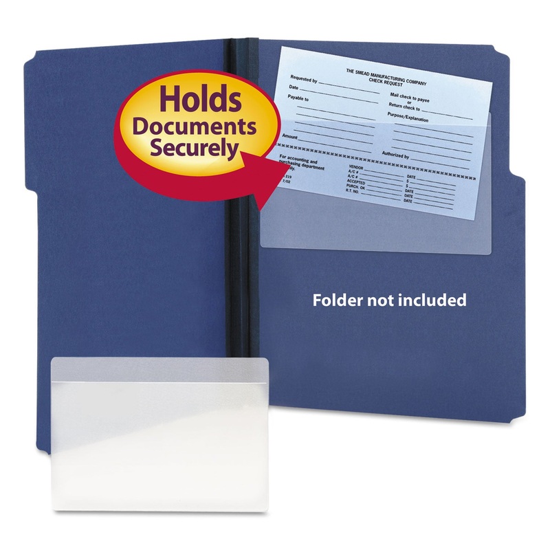 Self-Adhesive Poly Pockets, Top Load, 9 X 5-9/16, Clear, 100/box