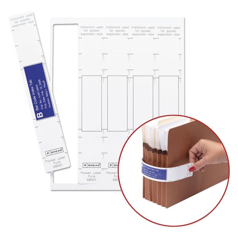 VIEWABLES POCKET LABEL PULLS, 1.63 X 10.13, WHITE, 5/SHEET, 9 SHEETS/PACK