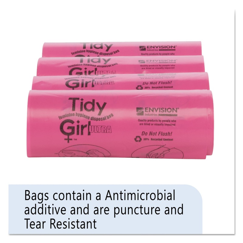 FEMININE HYGIENE SANITARY DISPOSAL BAGS, 4" X 10", NATURAL, 600/CARTON