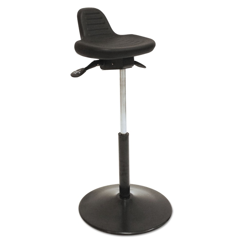 PNEUMATIC SIT-STAND STOOL, BLACK SEAT/BLACK BACK, BLACK BASE