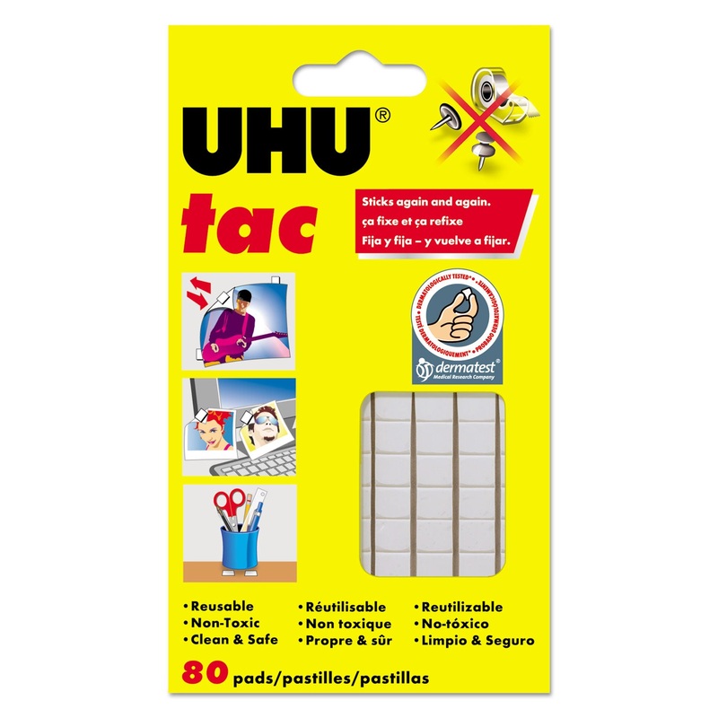 Tac Adhesive Putty, Removable/reusable, Nontoxic, 2.12 Oz, 80 Pieces/pack