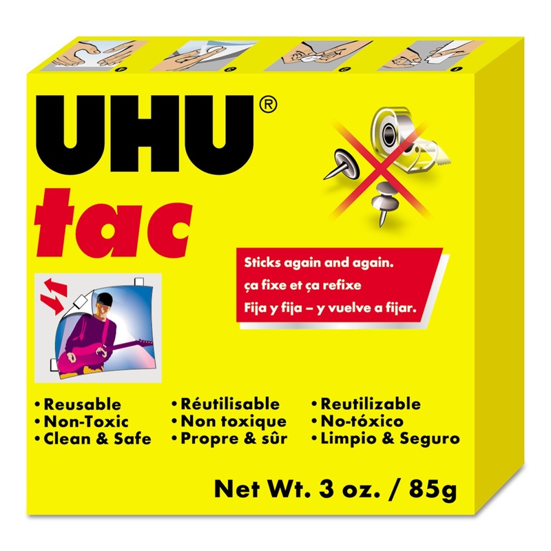 Tac Adhesive Putty, Removable/reusable, Nontoxic, 3 Oz Each