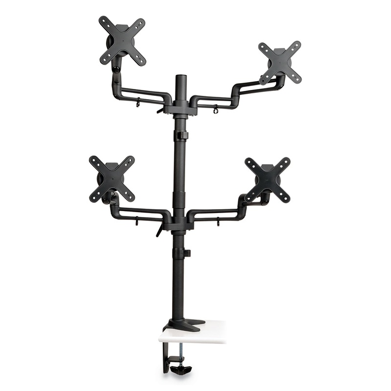 QUAD FULL MOTION FLEX ARM DESK CLAMP FOR 13" TO 27" MONITORS, UP TO 22 LBS/ARM