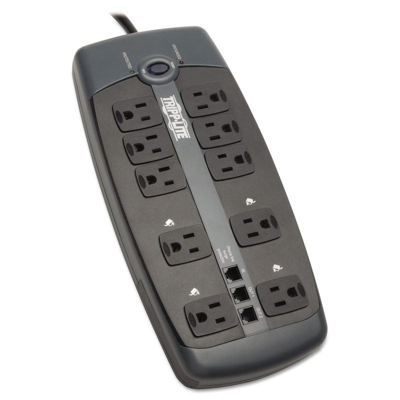 PROTECT IT! SURGE PROTECTOR, 10 OUTLETS, 8 FT. CORD, 2395 JOULES, BLACK