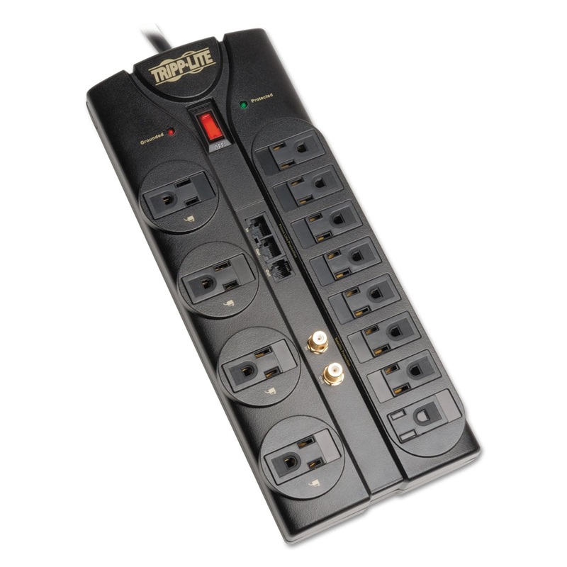 PROTECT IT! SURGE PROTECTOR, 12 OUTLETS, 8 FT. CORD, 2880 JOULES, BLACK