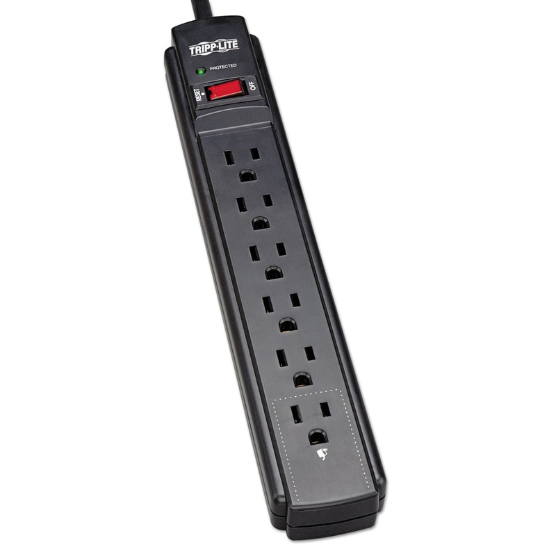 PROTECT IT! SURGE PROTECTOR, 6 OUTLETS, 6 FT. CORD, 790 JOULES, BLACK