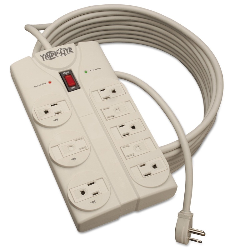 PROTECT IT! SURGE PROTECTOR, 8 OUTLETS, 25 FT. CORD, 1440 JOULES, LIGHT GRAY