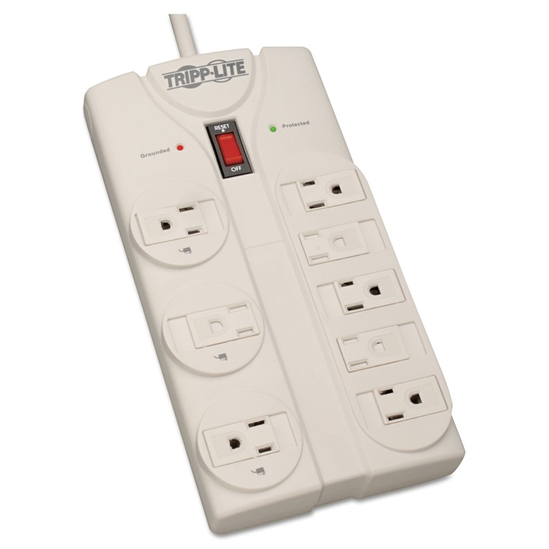 PROTECT IT! SURGE PROTECTOR, 8 OUTLETS, 8 FT. CORD, 1440 JOULES, LIGHT GRAY