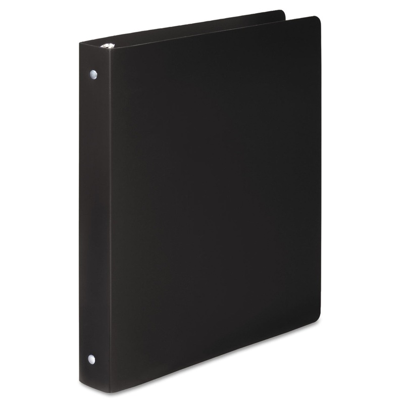 ACCOHIDE POLY ROUND RING BINDER, 3 RINGS, 1" CAPACITY, 11 X 8.5, BLACK