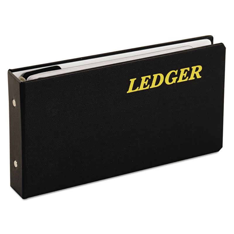 LEDGER BINDER, 6 RINGS, 1" CAPACITY, 5.63 X 10.5, BLACK