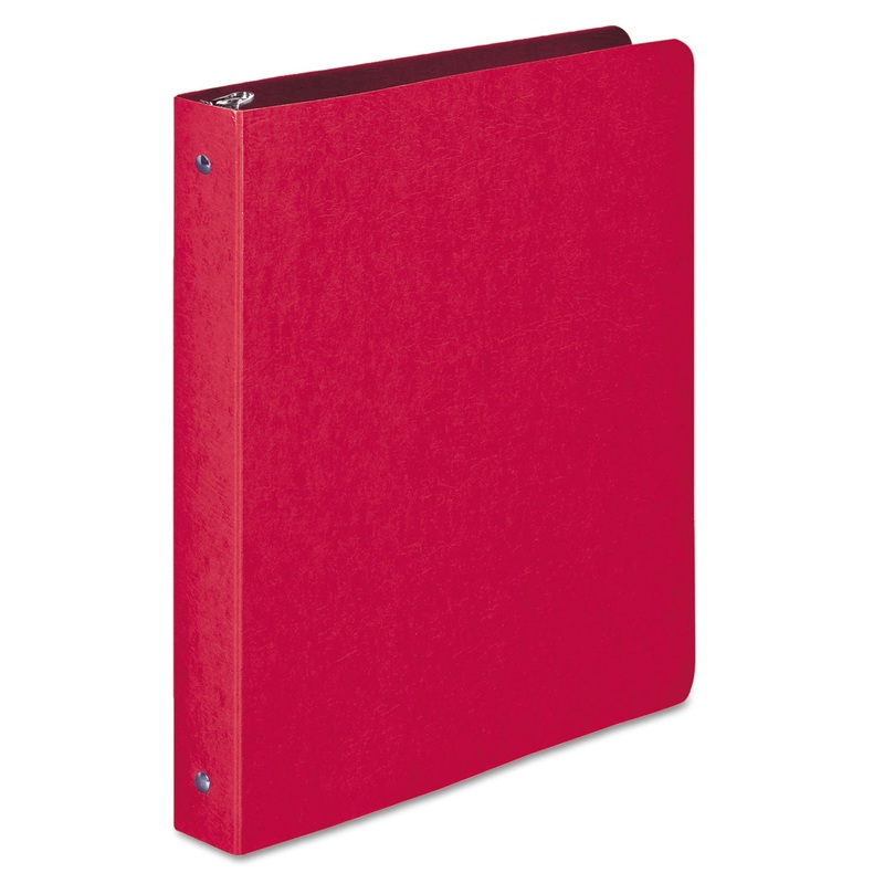 PRESSTEX ROUND RING BINDER, 3 RINGS, 1" CAPACITY, 11 X 8.5, EXECUTIVE RED
