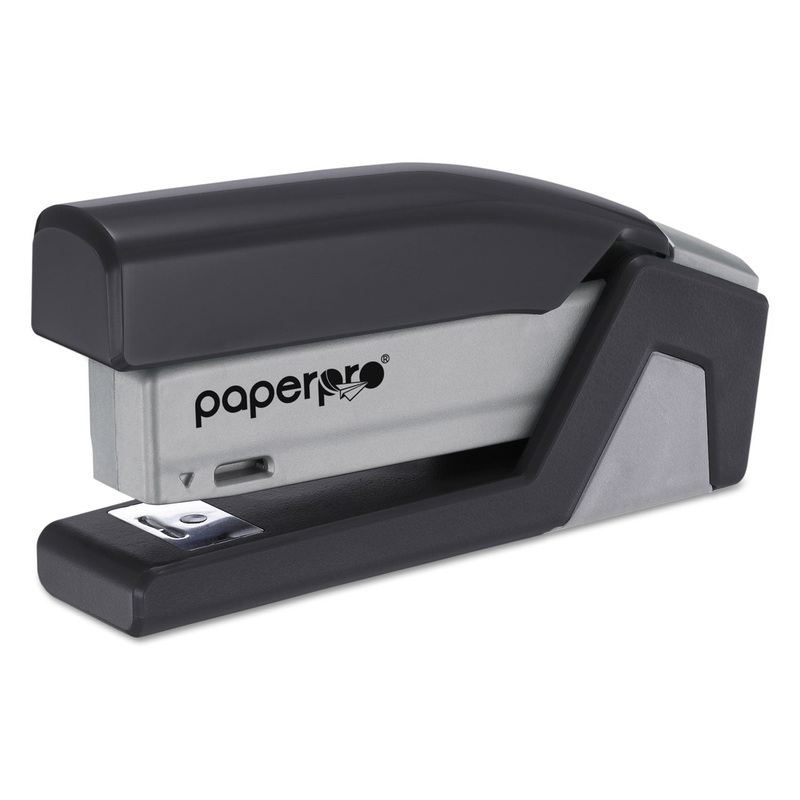 ECOSTAPLER SPRING-POWERED COMPACT STAPLER, 20-SHEET CAPACITY, BLACK/GRAY