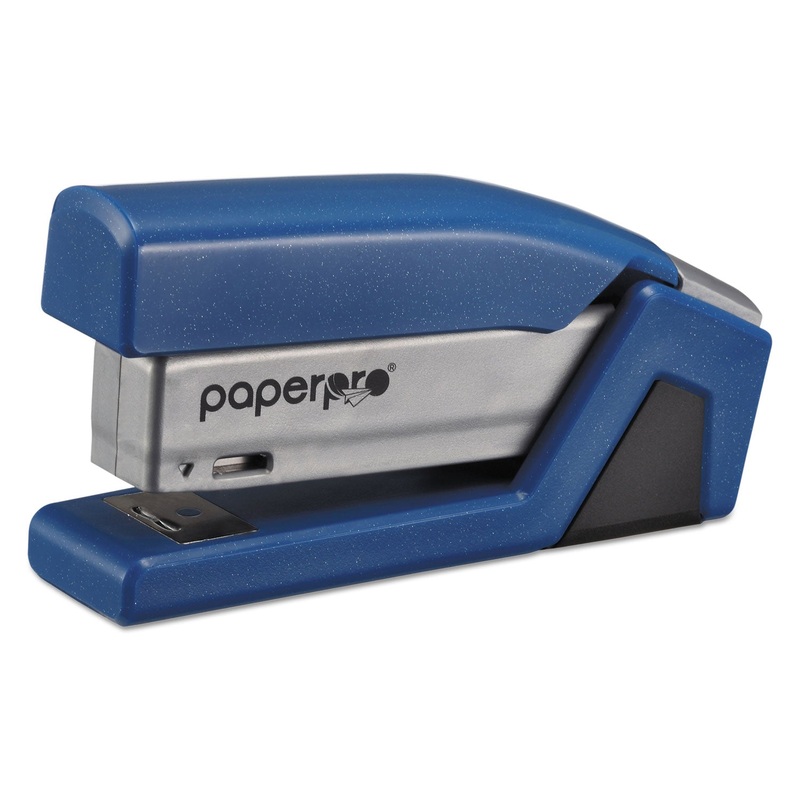 INJOY SPRING-POWERED COMPACT STAPLER, 20-SHEET CAPACITY, BLUE