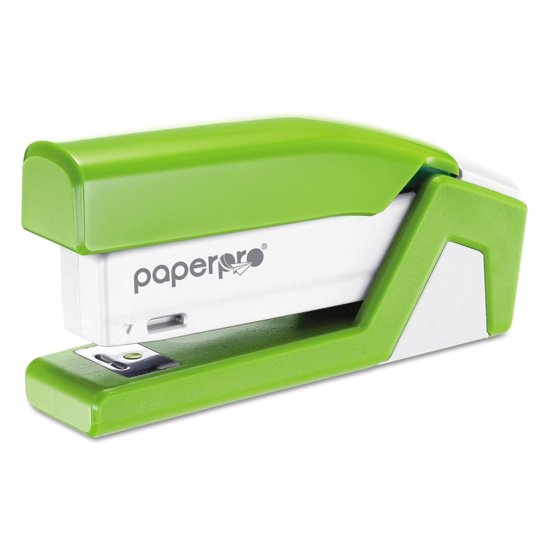 INJOY SPRING-POWERED COMPACT STAPLER, 20-SHEET CAPACITY, GREEN