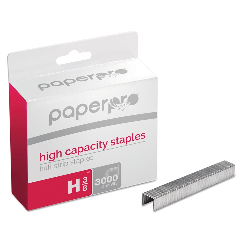 PREMIUM HIGH-CAPACITY STAPLES, 0.38" LEG, 0.5" CROWN, STEEL, 3,000/BOX