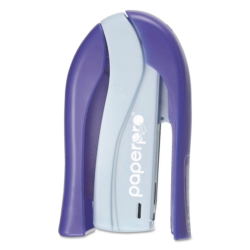 SPRING-POWERED HANDHELD COMPACT STAPLER, 15-SHEET CAPACITY, BLUE