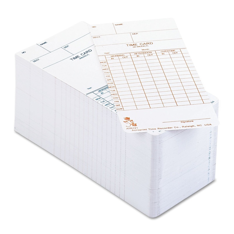 Time Card For Model Atr120 Electronic Clock, Weekly Or Biweekly, 250/pack