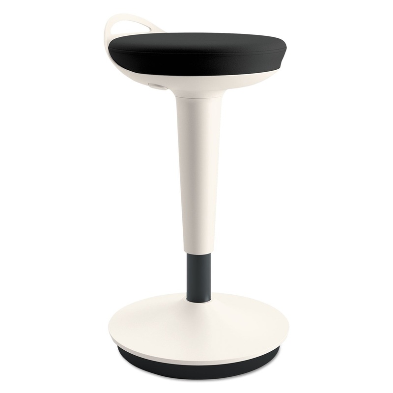 ADAPTIVERGO BALANCE PERCH STOOL, BLACK SEAT/BLACK BACK, WHITE BASE