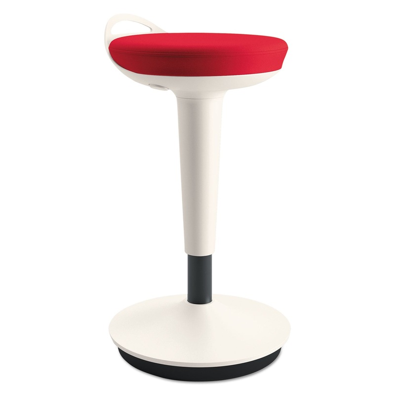 ADAPTIVERGO BALANCE PERCH STOOL, RED SEAT/RED BACK, WHITE BASE