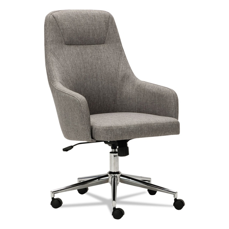 ALERA CAPTAIN SERIES HIGH-BACK CHAIR, SUPPORTS UP TO 275 LBS., GRAY TWEED SEAT/GRAY TWEED BACK, CHROME BASE
