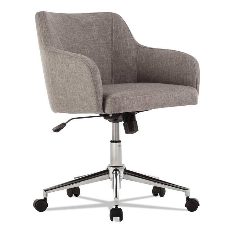 ALERA CAPTAIN SERIES MID-BACK CHAIR, SUPPORTS UP TO 275 LBS., GRAY TWEED SEAT/GRAY TWEED BACK, CHROME BASE