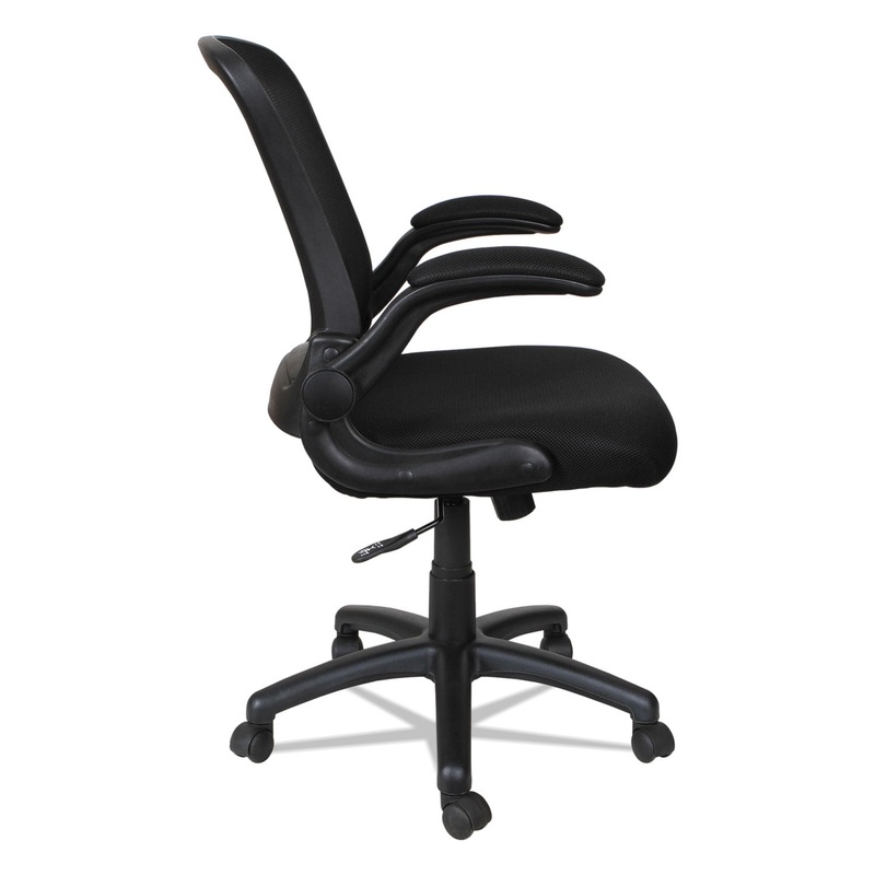 ALERA EB-E SERIES SWIVEL/TILT MID-BACK MESH CHAIR, SUPPORTS UP TO 275 LBS., BLACK SEAT/BLACK BACK, BLACK BASE
