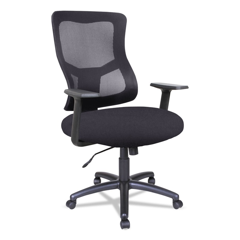 ALERA ELUSION II SERIES MESH MID-BACK SWIVEL/TILT CHAIR, SUPPORTS UP TO 275 LBS., BLACK SEAT/BLACK BACK, BLACK BASE