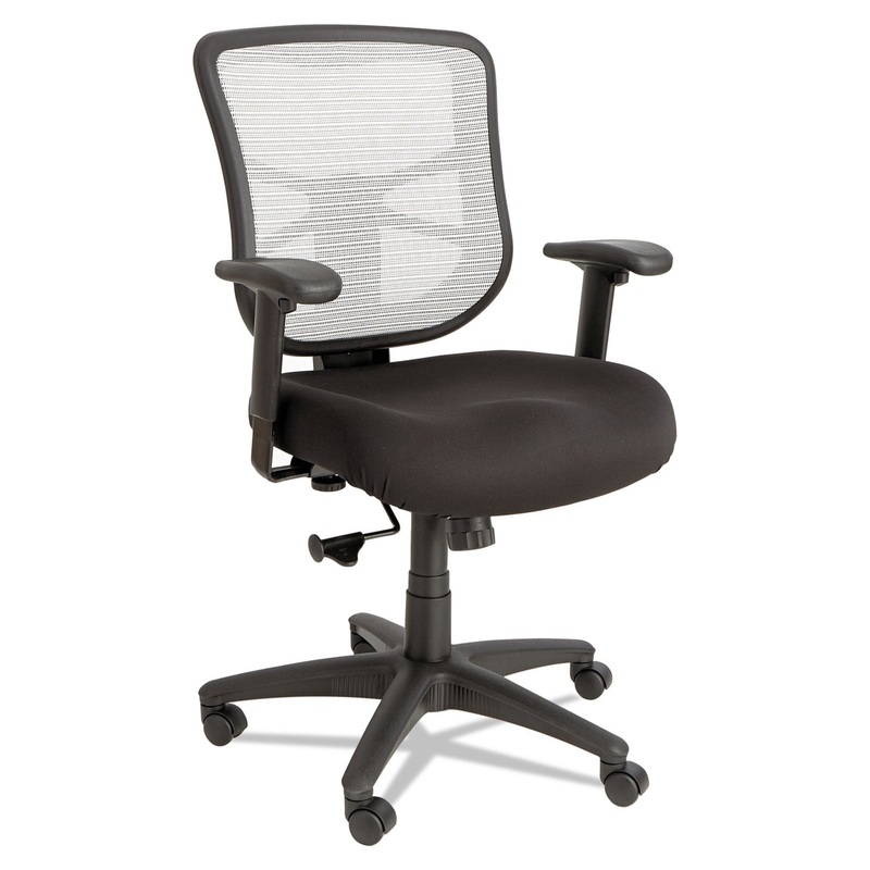 ALERA ELUSION SERIES MESH MID-BACK SWIVEL/TILT CHAIR, SUPPORTS UP TO 275 LBS., BLACK SEAT/WHITE BACK, BLACK BASE